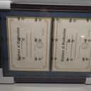 GraduationMall 14x20 Double Diploma Frame, Display 8.5x11 Certificate with Navy over Gold Mat,Tempered Glass,Mahogany with Gold Beads