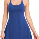 Women's Tennis Dress With Built-in Bra & Shorts Pockets - Workout Exercise Dress for Golf and Athletic Activities, XS/S, Sky Blue 