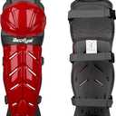 Baseball Softball Catcher Leg Guards Shin Guards for Youth Adult (15"-Adult Red)