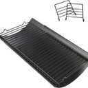 Hisencn 23"- 35" Adjustable Ash Pan/Drip Pan for Chargriller 5050 5072 5650 2121 2123 2222 2823 2828 3070 200157 Charcoal Grills, River Charcoal Grill, Charbroil 17302056, with 2 Pack Hangers
