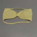 OMKAGI Halter Sports Bras for Women Padded Strappy Bra Open Back Workout Gym Crop (Small, Pale Yellow)