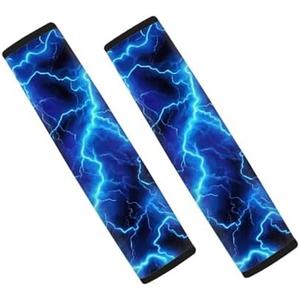 Forchrinse Lightning Car Seat Belt Cover 1 Pair, Soft Seatbelt Shoulder Strap Pads Cushions for Car, Truck, SUV, Camera, Backpack