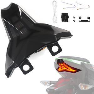 Motorcycle LED Tail Light for Ninja 400 18-24, Smoked Black Integrated Brake Tail Light Turn Signals Light for Kawasaki Ninja 400, Z400, Z1000 R, ZX-6R Accessories,2013-2025