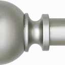 Easy Install No Drill Curtain Rod Set 72-144", Nickel