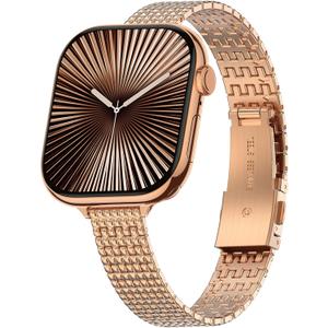BAITEYOU Narrow Metal Band Compatible with Apple Watch Bands 42mm(Series 11 10)/41mm/40mm/38mm (Series 11 10 9 8 7 6 5 4 3 2 1 SE Ultra), Dressy Thin Stainless Steel iWatch Bands for Women