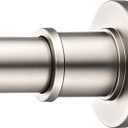 BRIOFOX Industrial Shower Curtain Rod - Spring Tension Shower Rod 43-72 Inch Tension Curtain Rod for Window or Bathroom, Satin Nickel