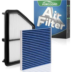 Cabin and Engine Air Filter Fit for Honda Civic (2.0L Gas) 2016-2023 2024 2025 2026 Naturally Aspirated Only Activated Carbon Cabin Filter Replacement CF11182 CA12051 Car Accessories