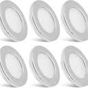 RV Recessed Mount Ceiling Light 2.712V Down Light for Camper Van Truck Boat Interior Ceiling Kitchen Cabinet Lighting 6000K 2 Watts, Pack of 6