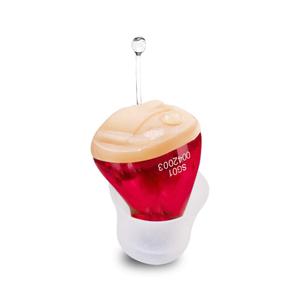 Mini Hearing Aids for Seniors, Battery Operated Hearing Amplifier ITC Single Ear Hearing Device for Mild to Moderate Hearing Loss (Red, Right)