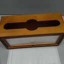 Wall Mount Paper Towel Holder, Wooden Paper Towel Dispenser for C-Fold Z-Fold Trifold Towel, Brown Bathroom Paper Towel Holder with Acrylic Window & Top Shelf, Vintage Farmhouse Kitchen Bathroom Decor