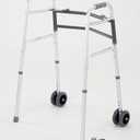 Cardinal Health CWAL0010B Heavy Duty Dual Release Aluminum Walker with 5IN Dual Front Wheels, Bariatric, 33-43IN, 500LB, 2 Walkers