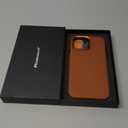 for iPhone 15 Pro Max Leather Case | Genuine Full Grain Leather| Compatible with MagSafe and Wireless Charging | Metal Buttons Camera Bezel | Slim Fit-Drop and Scratch Resistant(Brown)