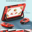 Dockable Case for Nintendo Switch 2 - Cute Kawaii Cartoon Design Soft TPU Grip Cover for Joy-Con Red Strawberry PC for Switch 2 Protective Case 2025 for Girls Boys Teens