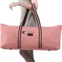 with Multi-Functional Storage Pockets Full-Zip Extra Large Yoga Mat Tote Bag Sports Gym Pilates Bag (Pink)