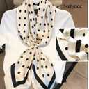 Dailyacc Hair Bandanas Scarf For Women Lightweight Fashion Neck Silk Satin Head Scarves For Sleeping Handbags Scarf (9-white Spot/27.5*27.5in)