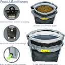 Dog Treat Pouch with Magnetic Closure 4-Cup Silicone Bag Fanny Pack Holder with Clicker 4 Ways to Wear Front Pocket Fits All Phones Ideal for Leash, Pet Walking and TrainingGray