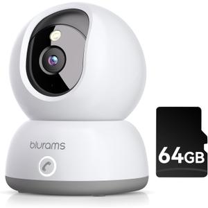 blurams Pet Camera,2K Security Camera Indoor,Dog Camera with Phone App,Home Camera for Baby with One-Touch Call,Color Night Vision,2-Way Audio,AI Motion Detection(2.4GHz ONLY) (A31C + 64GB SD Card)