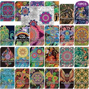 72 Pcs Mindful Coloring Book Bulk for Adults, DIY Art Coloring for Adult Stress Relief Drawing Book with Flower for Party Favors Goodie Bag Filler Gifts