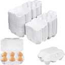 50 Pack Egg Baskets, Half Dozen Egg Cartons, Paper Egg Cartons, Egg Holder Hold 6 Eggs each for Safe Storage, Transport & Display - Ideal for Farm Fresh Eggs, Crafts, White