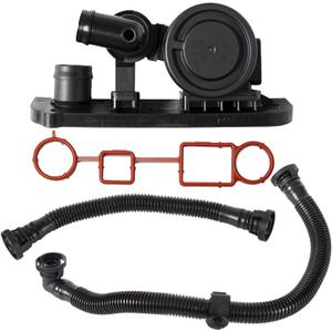 PCV Crankcase Vent Valve + Gasket + Hose Replacement For 2005-2016 VW Jetta Passat Audi A3 A4 A4 Quattro 2.0T FSI Black