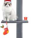 Max & Marlow Cat Tree Floor to Ceiling Cat Tower Height 95-108" Adjustable Kitten Tree Tall Climbing Tree with Carpet Scratching Post and Mat Cat Pole for Indoor Cats,Light Grey