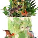 Dinosaur Cake Toppers Dinosaur Toy Figures Model Grass Cake Decorations for Boy Girl Birthday Baby Shower Dinosaur Theme Jungle Party Supplies (Style 1)