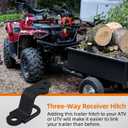 lifgarfe Three-Way Receiver Hitch Lawn Mover Hitch Attachments Fit for ATV/UTV