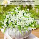 Artificial Flowers for Outdoors 12 Bundles White Artificial Petunias Fake Flowers UV Resistant Shrubs Plants with Fern for Indoor Outside Hanging Planters Home Garden Spring Summer Decorations