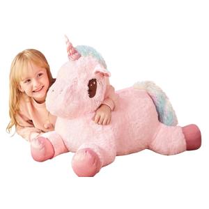 IKASA Large Unicorn Stuffed Animal Plush Toys - Soft Toy Giant Cute Huge Big Size Jumbo Kawaii Fluffy Plushy Unicorn Fat Oversized Plushie - Gifts for Kids Girls Boys (30 inches, Pink)