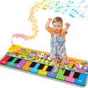 Kids Musical Piano Mats with 25 Music Sounds, Musical Toys Baby Floor Piano Keyboard Mat Carpet Animal Blanket Touch Playmat Early Education Toys for 1 2 3 4 5 6+ Years Old Girls Boys Toddlers
