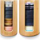 Mason Jar Lid Organizer (2pcs), Mason Jar Lid Storage Made of Bamboo, Suitable for Mason/Canning/Bamboo Lids(WIDE/REGULAR), Fit Perfectly, Stackable Steady