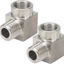 Beduan Stainless Steel Cast Pipe Fittings, 90 Degree Street Elbow 1/2" NPT Male x 1/2" NPT Female Water Fuel Air (Pack of 2) (1/2 NPT Male to Female)
