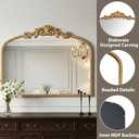 Large Vintage Gold French Baroque Arched Wall Mirror 36"x28"