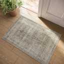 Machine Washable Small Rugs for Kitchen: Door Mat Indoor Entrance 2x3 Throw Rug Stain Resistant Non-Slip Low Pile Soft Carpets for Entryway Front Door Indoor Entrance Entry Bedroom (Vintage Grey Beige)