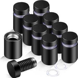 Eagles Stainless Steel Standoff Screws, 8PCS 0.47 x 0.79 Inch,Black Wall Standoff Sign Holders Screws Mounting Glass Hardware Advertising Nail for Hanging Acrylic Picture Frame Advertising Screws Kit