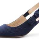 DREAM PAIRS Women's Kitten Heels Slingback Closed Toe Low Pumps Dress Bridal Elegant Wedding Casual Shoes (6, Navy)