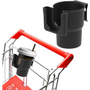 Portable Grocery Cart Cup Holder with Phone Holder - Drink Carrier for Hanging Coffee Cup Water Bottle