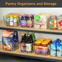Heyuzb 12 Pack Plastic Storage Bins, Clear Pantry Organizers and Storage, Multi-Use Organizer Bins for Kitchen, Office, Fridge, Cabinet and Shelf Organization