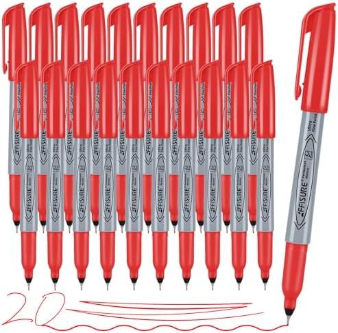 Affisure Red Ultra Fine Point Permanent Marker, l, 0.4 mm, Precision Fine Tip for Detailed Writing, Art, Crafts & Labeling on Paper, Plastic, Glass, Metal, Waterproof, Fade-Resistant Ink