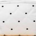 White Soft Makeup Bag, Make Up Brush Bag Pouch, Travel Cosmetic BagsCanvas Makeup Bag for Women and Girls(01White Dots)