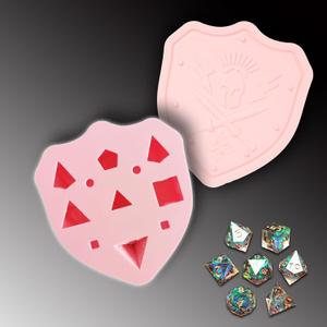 DND Dice Mold for Resin Casting, Sharp Edge Silicone Molds with Dice Making Kit, Personalized Silicone DND Molds for DIY Crafting of 7 Standard Polyhedra - Pink