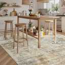 Soalmost Abstract Rug 8x10 Large Living Room Rugs Neutral Modern Washable Area Rugs for Bedroom Dining Room Non-Slip Stain Resistant Foldable Thin Rug Brown Grey