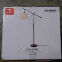 Globe Electric 67525 Avellino 66" Floor Lamp, Matte Black, White Linen Shade, Stepless Rotary Dimmer Switch on Socket