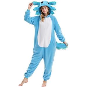 Gorkonpy Axolotl Costume Adult Women Animal Onesie Pajamas Halloween Party Dress Up, M