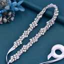 HONGMEI Wedding Belt for Bride, Thin Crystal Rhinestone Bridal Belt, Adjustable Waist Cincher for Women Dress (25-40 Inch)