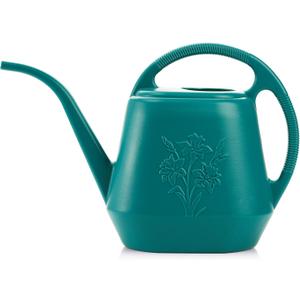 Fasmov 1-Gallon Plastic Watering Can with Comfortable Handle, Garden Watering Cans Long Spout for Indoor Outdoor Watering Plants (Green)