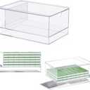 Empty Acrylic Mahjong Case Mahjong Storage Box for American Tiles and Mahjongs Cards Transparent Display Box for Mahjongs Tiles Accessories Supplies (Large,3 Compartment)