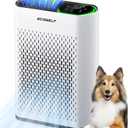 Air Purifier for Large Room, Cleans 2,400 ft in 30 Mins, 3-Stage True HEPA, 360 Airflow, Large Touch Display Control, Real-Time Air Quality (PM2.5) Display, Ultra-Quiet 20dB Sleep Mode, HAP602 White