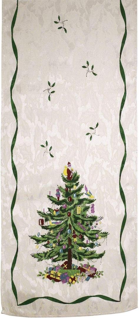 Spode - Fabric Table Runner, Kitchen Table Accessories, Holiday Home Decor (Spode Christmas Tree Collection, 14" x 90") (90" x 14" (Set of 1))