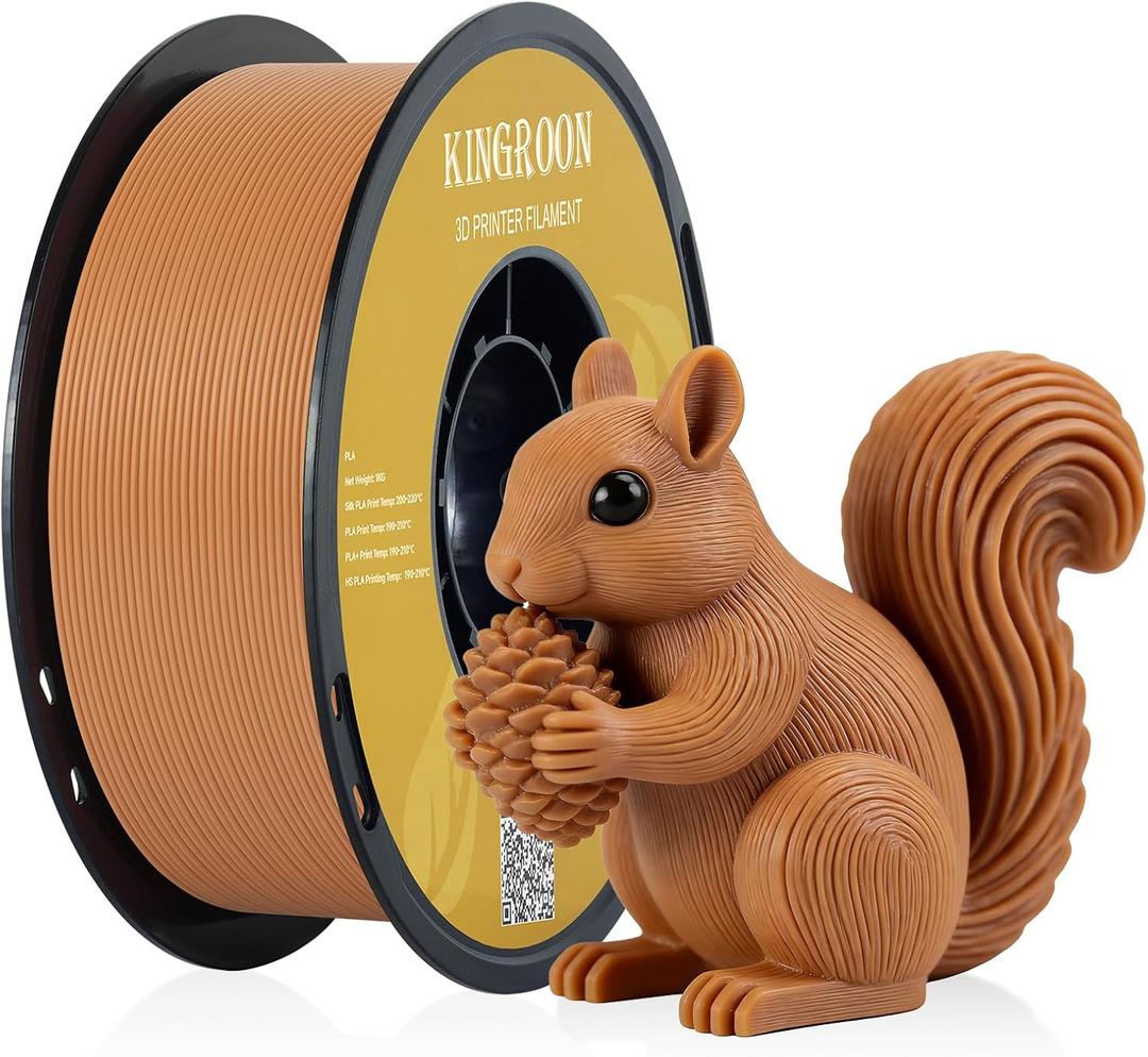 Kingroon PLA Filament 1.75mm 3D Printer Filament Light Brown Pla Filament 1kg Filament Dimensional Accuracy +/- 0.03mm, Fit Most FDM Printer,Light Brown